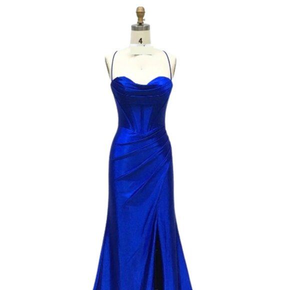New Sheath Solid Glamorous Dress w/ Sweetheart Neck & Lace Up Back TC TL3053L - Picture 1 of 8